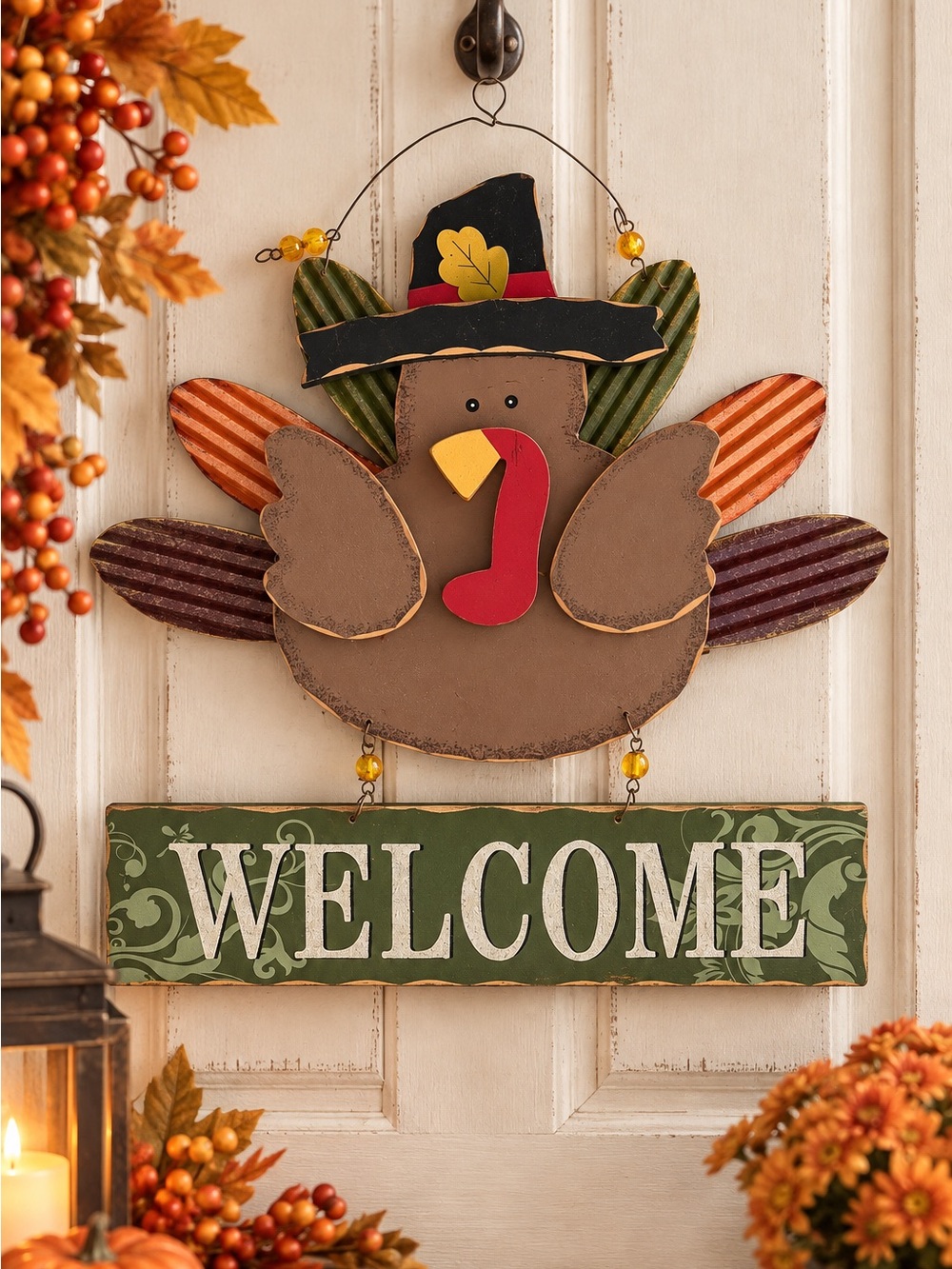 Thanksgiving Turkey Welcome Sign
